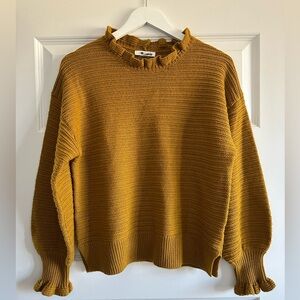 Madewell Mustard Ruffle Sweater